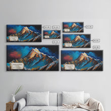 Cargar imagen en el visor de la galería, Chongtar Kangri, Travel Poster Wall Art, Framed Canvas Print, Mountain Art, Mountain Landscape Painting
