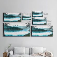 Load image into Gallery viewer, Mountain Lake, Watercolor Landscape Painting Canvas Print - Ready To Hang Large Gallery Wrapped Canvas Wall Art Prints With Floating Frames

