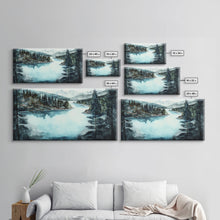 Load image into Gallery viewer, Blue Lake Art | Framed Canvas Print | Blue Lake Painting | Lake House Decor | Guest Room Landscape Painting | Crater Lake Painting
