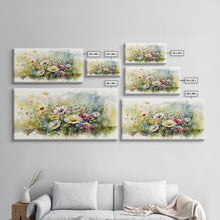 Carregar imagem no visualizador da galeria, Abstract Watercolor Wildflower Meadow Painting, Canvas Print, Colorful Botanical Art Prints, Abstract flower Art, Extra Large Painting
