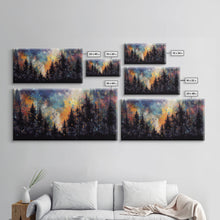 Carregar imagem no visualizador da galeria, Forest Fire Abstract, Forest Landscape Wall Art, Framed Canvas Print, Pine Tree Canvas, Pine Tree Artwork, Pine Tree Canvas Art, Wall Decor
