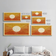 Carregar imagem no visualizador da galeria, Abstract Midcentury Modern Sunburst, Canvas Print, Art Deco Style wall art, sun with sun rays, sun burst, boho style, ready to hang
