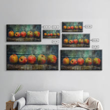 Carregar imagem no visualizador da galeria, Apples Wall Art, Food Wall Decor, Grunge Wall Decor, Kitchen Wall Art, Panoramic Wall Decor, Canvas Print, Wall Art, Framed Canvas Art
