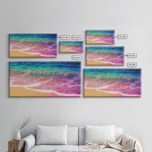 Carregar imagem no visualizador da galeria, Beach Wall Art, Seashore Wall Decor, Seascape Wall Art, Waves Wall Decor, Panoramic Wall Decor, Canvas Print, Wall Art, Framed Canvas Art
