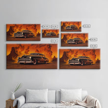 Load image into Gallery viewer, Chevy Classic Car Wall Decor, Retro Car Wall Decor, Desert Landscape Art, Panoramic Wall Decor, Canvas Print, Wall Art, Framed Canvas Art
