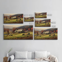 Carregar imagem no visualizador da galeria, Farm Wall Decor, Country Wall Decor, Farm Animals Wall Decor, Fall Wall Art, Panoramic Wall Decor, Canvas Print, Wall Art, Framed Canvas Art
