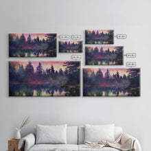 Carregar imagem no visualizador da galeria, Foggy Landscape Wall Art, Reflection River Wall Decor, Misty Lake Art, Panoramic Wall Decor, Canvas Print, Wall Art, Framed Canvas Art
