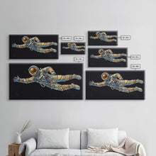 Carregar imagem no visualizador da galeria, Astronaut Wall Decor, Space Suit Wall Art, Minimalist Wall Art, Panoramic Wall Decor, Canvas Print, Wall Art, Framed Canvas Art
