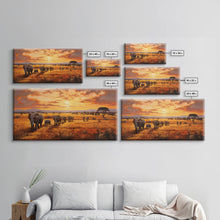 Load image into Gallery viewer, Elephant Wall Art, Animal Art, Safari Wall Art, Panoramic Art, Wall Art, Canvas Art, Landscape Art, Rustic Wall Decor, Military Gift, Prints
