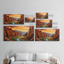 Load image into Gallery viewer, Canyon Wall Art, River Wall Print, Panoramic Art, Wall Art, Canvas Art, Landscape Art, Gift For Him, Rustic Wall Decor, Teen Boy Wall Art
