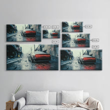 Load image into Gallery viewer, Cool Supercar Art, Framed Canvas Print, Cyberpunk Sportscar Painting, Futuristic Supercar Painting, Man Cave Decor, Gift For Him, Car Guy
