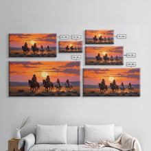 Load image into Gallery viewer, Cowboy Art, Horse Art, Western Wall Art, Panoramic Art, Wall Art, Canvas Art, Landscape Art, Western Wall Decor, First Home Gift, RV Decor
