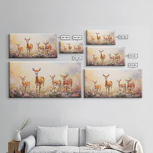 Load image into Gallery viewer, Deer Wall Art, Deer Art Print, Animal Wall Art, Panoramic Art, Wall Art, Canvas Art, Landscape Art, Southern Wall Art, Farmhouse Wall Decor
