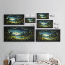 Load image into Gallery viewer, Enchanted Forest, Wildflower Meadow, Butterfly Art, Panoramic Art, Wall Art, Canvas Art, Landscape Art, Landscape Print, Nursery Wall Art
