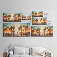 Load image into Gallery viewer, Desert Landscape, Palm Tree Wall Art, Sunset Wall Print, Panoramic Art, Wall Art, Canvas Art, Landscape Art, Thank You Gift, Home Décor
