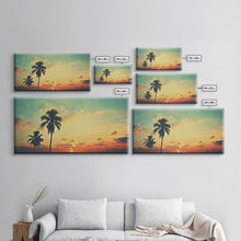 Load image into Gallery viewer, Distressed Old Photo Of Miami Beaches In the 1980s - Framed Canvas Print - Photography Print - Vaporwave Aesthetic Wall Art
