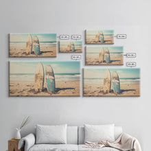 Carregar imagem no visualizador da galeria, Abandoned Surfboards On Miami Beaches In the 1980s - Framed Canvas Print - Photography Print - Vaporwave Aesthetic Wall Art
