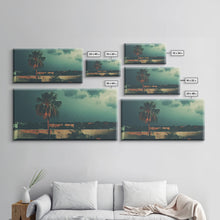 Carregar imagem no visualizador da galeria, A Miami Rain Storm, Framed Canvas Print, Liminal Art, Liminal Spaces, Framed Wall Art, Game Room Decor, Dark Moody Art
