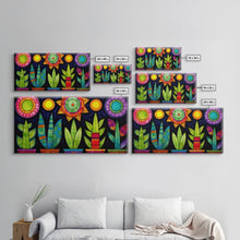 Carregar imagem no visualizador da galeria, Boho Style Minimalist Arizona Art, Framed Canvas Print, Retro Abstract Succulent Art, Southwest Decor
