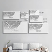 Load image into Gallery viewer, Barcelona Street Map, Spain Map, Map Print, Modern Art, Wall Art, Canvas Print, Gift Idea, Apartment Décor Aesthetic, Travel Wall Hanging
