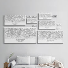 Carregar imagem no visualizador da galeria, Birmingham Street Map, United Kingdom Map, Map Print, Modern Art, Wall Art, Canvas Art, Grandma Gifts, Dorm Décor, Office Wall Art, Prints
