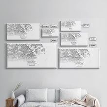 Load image into Gallery viewer, Boston Street Map, Massachusetts Map, Map Print, Modern Art, Wall Art, Canvas Art, Newlywed Gift, Gift For Parents, Farmhouse Wall Décor

