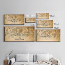Load image into Gallery viewer, Fort Worth map print poster or framed canvas, Texas map print poster canvas, Fort Worth city map print poster canvas, Panther City
