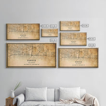 Load image into Gallery viewer, Denver map print poster canvas, Colorado map print poster canvas, Denver city map print poster canvas, framed road map art, office decor
