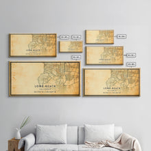 Load image into Gallery viewer, Long Beach map print poster or framed canvas | California map print poster canvas | Long Beach city map print poster canvas, distressed map
