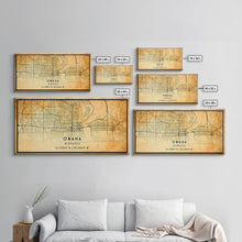 Load image into Gallery viewer, Omaha Nebraska map print poster or framed canvas, Omaha map print poster canvas, Omaha city map print poster canvas, Vintage Travel Art
