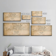 Cargar imagen en el visor de la galería, Beijing China map print poster or framed canvas, Beijing map print poster canvas, Beijing city map print poster canvas, Vintage Travel Art
