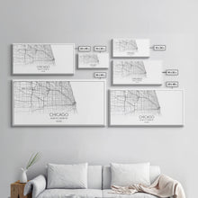 Cargar imagen en el visor de la galería, Chicago Street Map, Illinois Map, Map Print, Modern Art, Wall Art, Canvas Art, Apartment Décor, Housewarming Gift, Dorm Wall Art, Office Art
