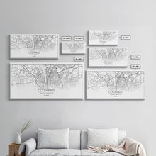 Cargar imagen en el visor de la galería, Columbus Street Map, Georgia Map, Map Print, Modern Art, Wall Art, Canvas Art, Couple Wall Décor, Bedroom Décor Man, Appreciation Gift
