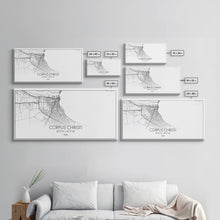 Load image into Gallery viewer, Corpus Christi Street Map, Texas Map, Map Print, Minimalist Art, Wall Art, Canvas Art, Homeschool Gifts, College Dorm Décor, Tiny Home Décor
