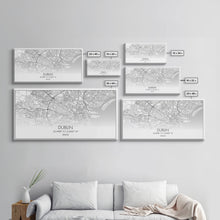 Load image into Gallery viewer, Dublin Street Map, Ireland Map, Map Art, Minimalist Art, Wall Art, Canvas Art, Game Room Décor, Man Cave Wall Décor, Industrial Décor
