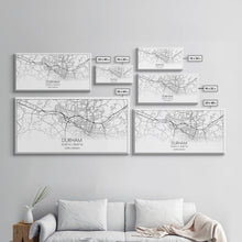 Load image into Gallery viewer, Durham Street Map, North Carolina Map, Map Art, Minimalist Art, Wall Art, Canvas Art, Trendy Room Décor, Bar Room Décor, Teacher Gift
