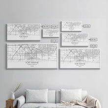 Load image into Gallery viewer, Fort Wayne Map, Nevada Map, Map Art, Minimalist Art, Wall Art, Canvas Art, Moving Gifts, Pool Room Décor, Bar Wall Art, Rustic Home Décor
