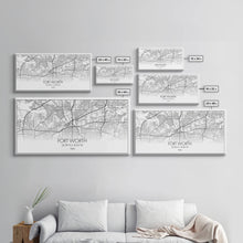 Load image into Gallery viewer, Fort Worth Map, Texas Map, Map Art, Minimalist Art, Wall Art, Canvas Art, Lake House Décor, RV Wall Décor, Birthday Gift, Office Wall Print
