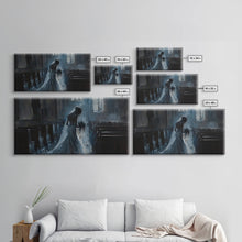 Load image into Gallery viewer, The Ghostly Pride, Framed Canvas Print, Dark Academia Oil Painting, Victorian Style Halloween Art
