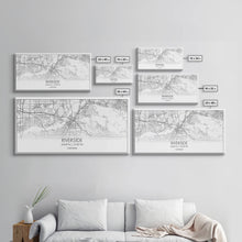 Load image into Gallery viewer, Riverside City Map, California Art, Map Print, Minimalist Wall Art, Wall Art, Canvas Art, Panoramic Wall Art, Gift For Graduation, Room Art
