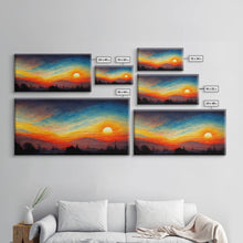 Load image into Gallery viewer, Beautiful sunset canvas print, canvas art, ink painting style
