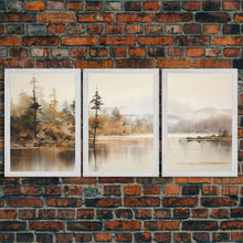 Carregar imagem no visualizador da galeria, Beautiful 3 Piece Wall Art Canvas Print Set, Landscape Painting, Living Room Decor, Office Art, Wall Decor, Landscape Moody Landscape
