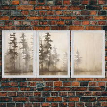 Load image into Gallery viewer, FRAMED Olive Green and Beige Art 3 Panel Set Beach Landscape Painting Framed Wall Art Large Prints Art Framed Landscape Art Print Giclee

