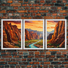 Carregar imagem no visualizador da galeria, Canyon Art, River Wall Art, Landscape Wall Print, Canvas Print, Wall Art, 3 Piece Wall Art, Appreciation Gift, Ranch Decor, Western Wall Art
