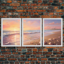 Load image into Gallery viewer, Seascape Canvas Print oil Painting, Original Abstract Ocean Painting, 3 Piece Set, Large Wall Art, Modern Wall Decor, Living room Home Decor
