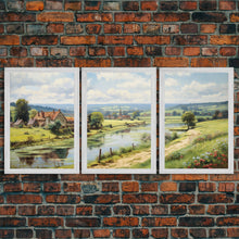 Cargar imagen en el visor de la galería, French Country Landscape Gallery Wall Art Set | Vintage Living Room Decor | Collection of 3 | French Countryside | Farmhouse Decor
