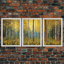 Carregar imagem no visualizador da galeria, Forest Wall Art, Trees Art Print, Wildflower Wall Art, Canvas Print, Wall Art, 3 Piece Wall Art, Birthday Gift, Farmhouse Wall Art, RV Decor
