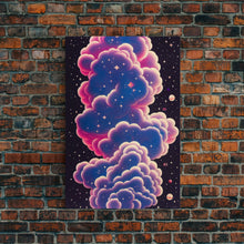 Load image into Gallery viewer, Art Deco Style Scifi Space Travel Poster Art, Galaxy Nebula Universe Art, Framed Canvas Print, Framed Wall Decor
