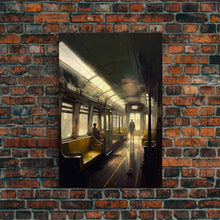Load image into Gallery viewer, Still life on a subway, train art, framed canvas print
