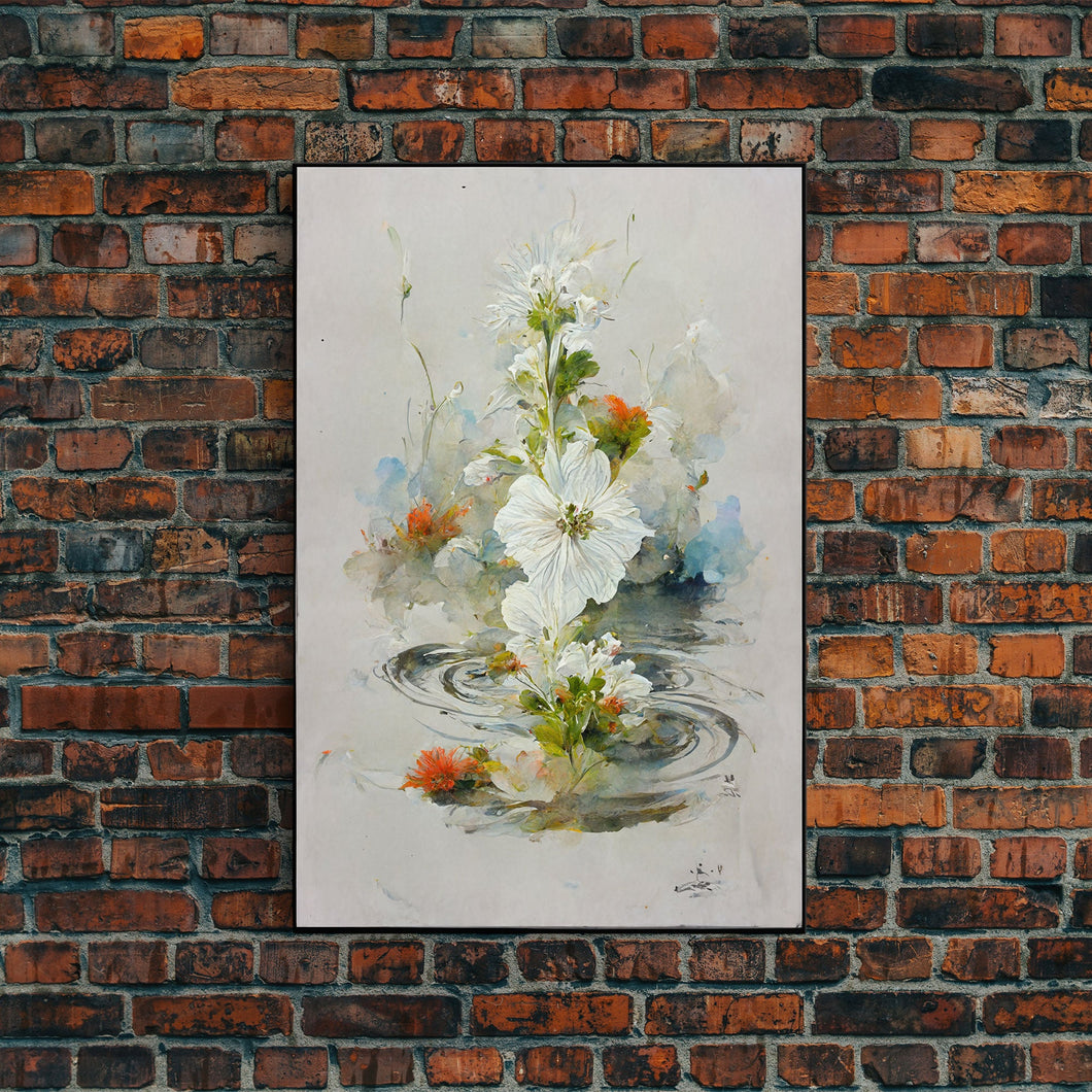 Flower Market Print, Botanical Wall Art, Floral Drawing Posters, Custom Wall Art, Canvas Print, Flower Pattern Wall Art